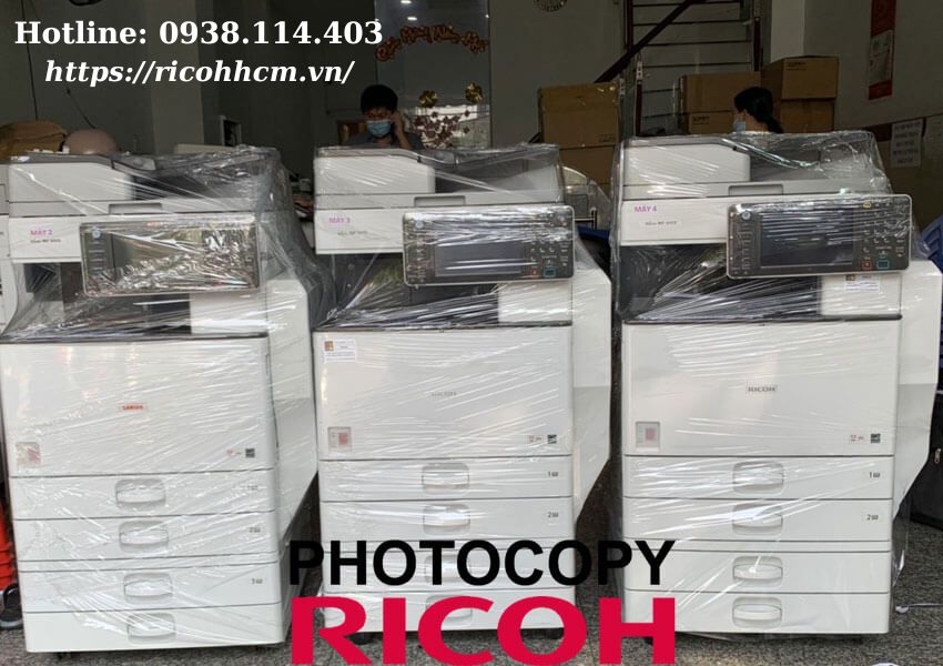 Hình ảnh Ricohhcm - cho thuê máy photocopy Phan Thiết Bình Thuận chuẩn bị máy giao cho công ty sản xuất tại khu chế xuất.