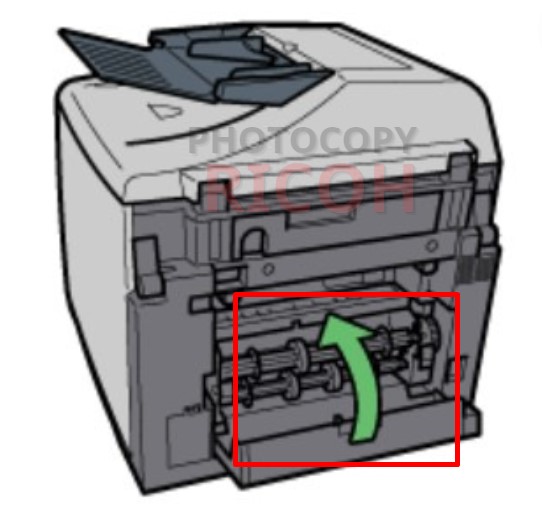 Xử lí lỗi kẹt giấy máy photocopy Ricoh - bộ đảo 2 mặt (Duplex Unit): đóng nắp bộ đảo lại