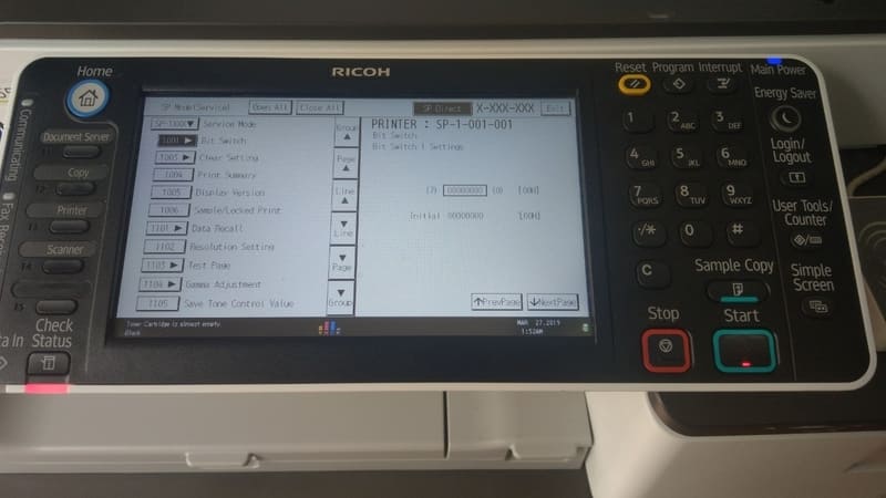 Hướng dẫn vào Chế độ Dịch vụ (Service Mode) máy Ricoh