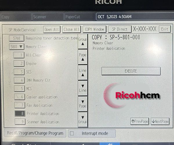 Máy photocopy Ricoh lỗi sc 899-00 cách xử lý: Hướng dẫn clear memory máy photocopy Ricoh