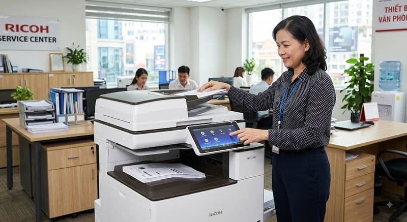 Khả năng xử lý giấy chéo giữa máy photocopy A3 và A4