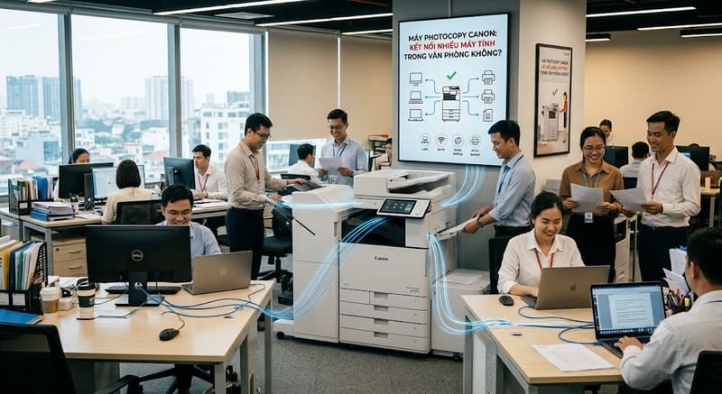 Máy photocopy có thể kết nối nhiều máy tính không?